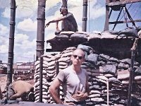 1LT Solomon, SFC Chesteen, welder unknown    Building a new aiming circle tower
